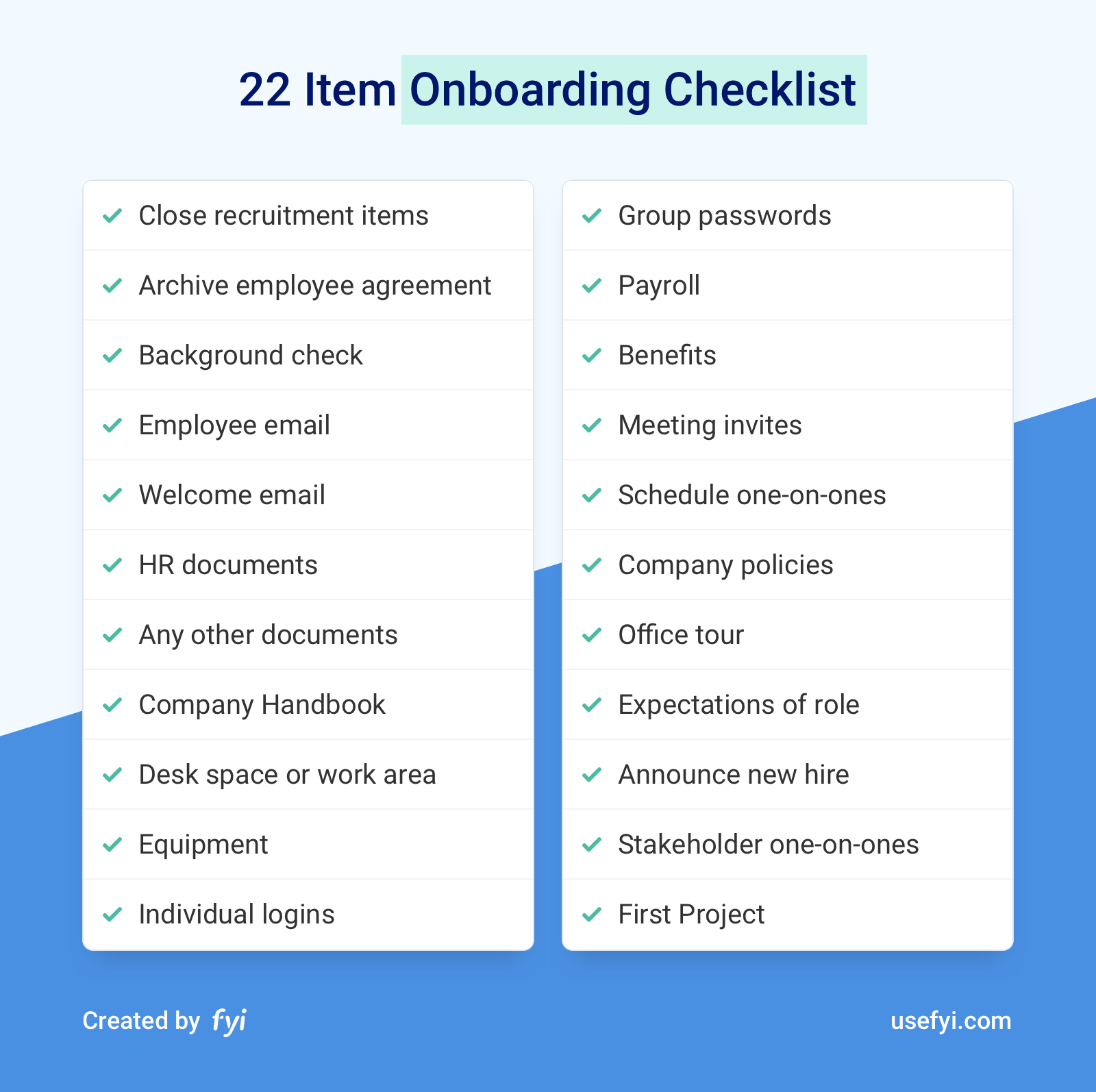 The 22 Item Onboarding Checklist To Get Great Work From New Employees 9671