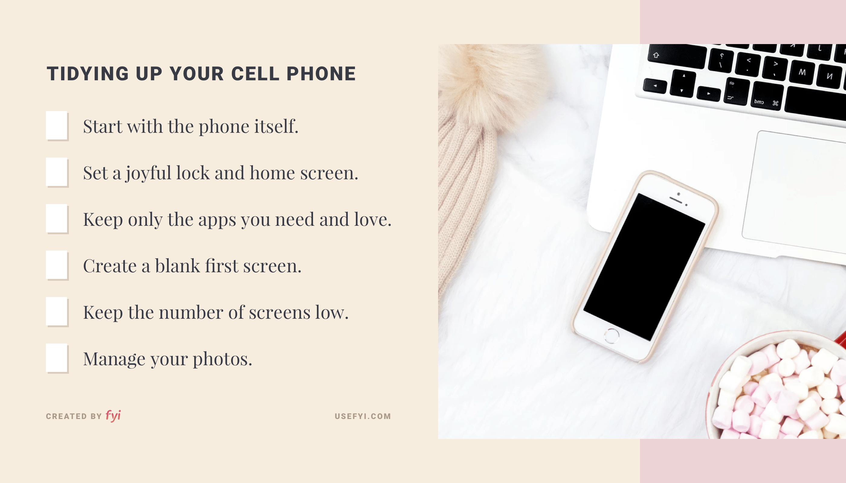 Tidying up your cell phone