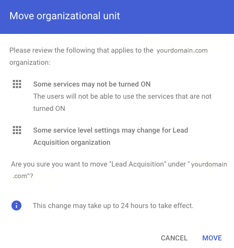 Confirm Organizational Unit Move