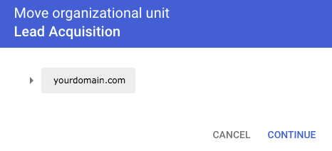 Make Organizational Unit Parent