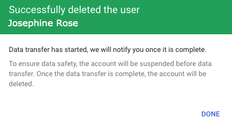 Successfully deleted user