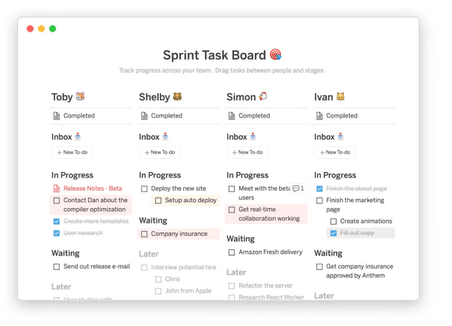 Notion Kanban