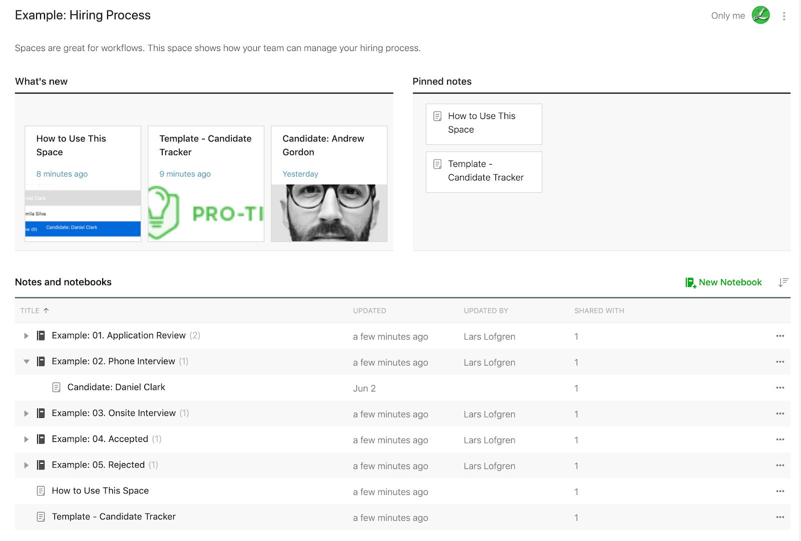 Example  Hiring Process   Evernote