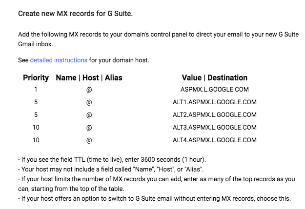 Add new MX records