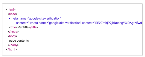 Verify domain code example