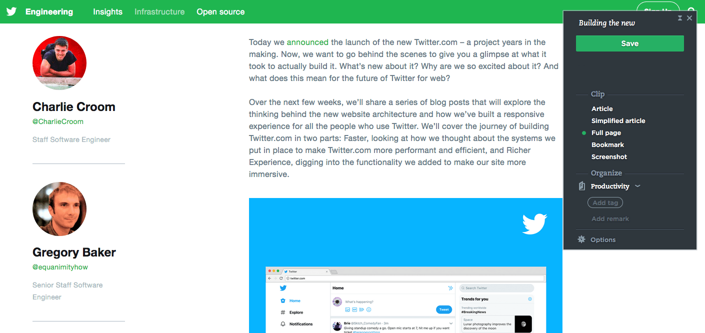 Evernote Web Clipper Example