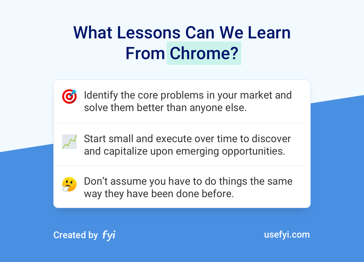 Lessons from Chrome