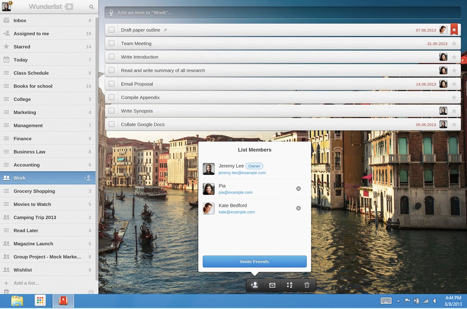 Wunderlist Chrome App