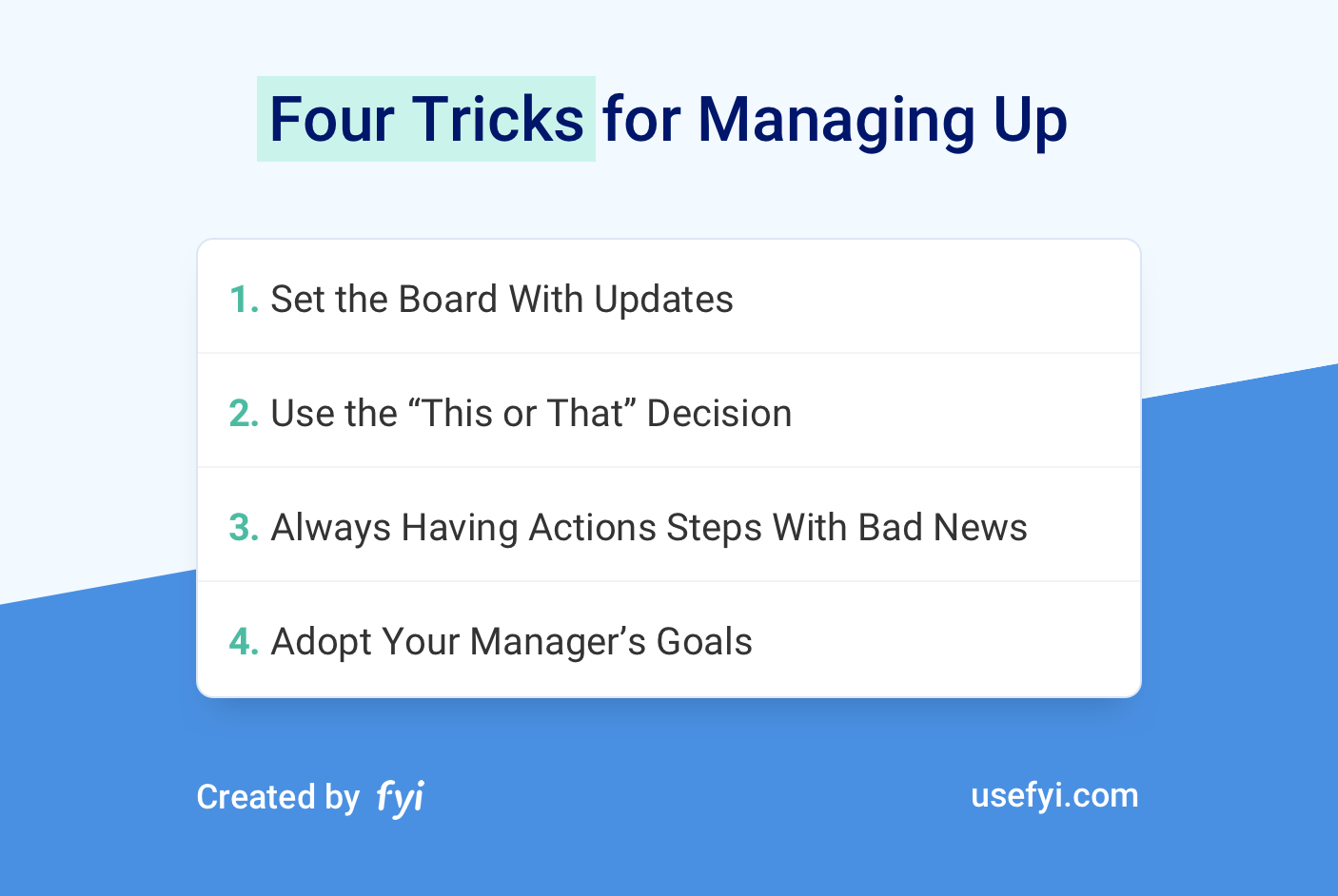 Four Tricks for Managing Up