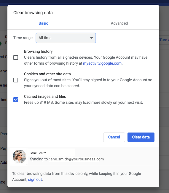 clear cache and cookies android chrome