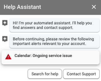 G Suite Support Help Assistant Chat Box