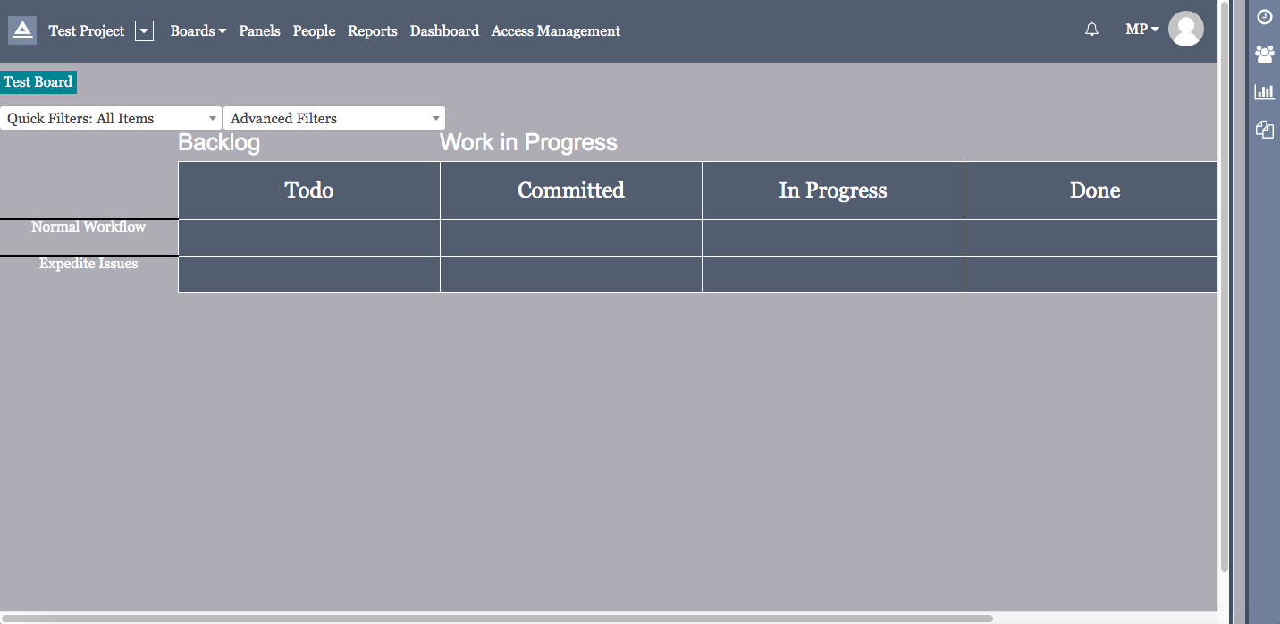 Screenshot of Apa scrum board