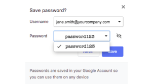 screenshot of save password prompt