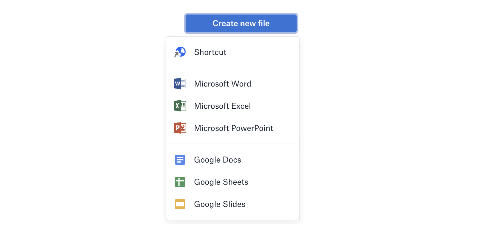 Dropbox Create New File