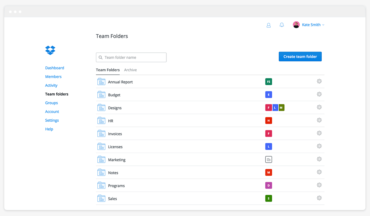 Dropbox Paper Team Folders