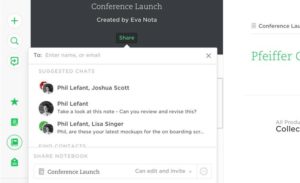 evernote premium sharing functionality