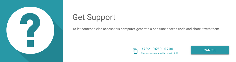 chrome remote desktop get support button