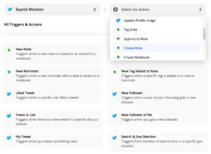 evernote twitter integration mentions