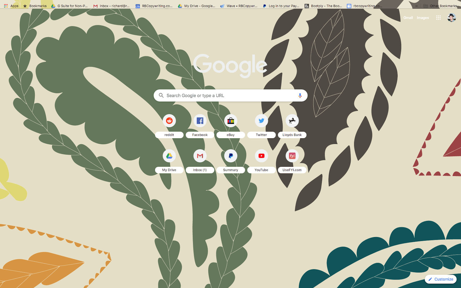 chrome harvest paisley theme screenshot