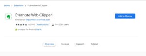 add evernote extension to google chrome