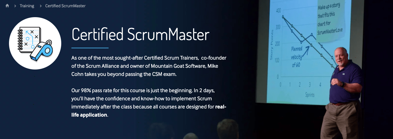 scrum training course screenshot