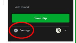 evernote settings button screenshot