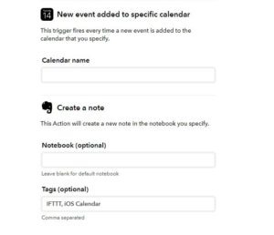 evernote calendar ios settings