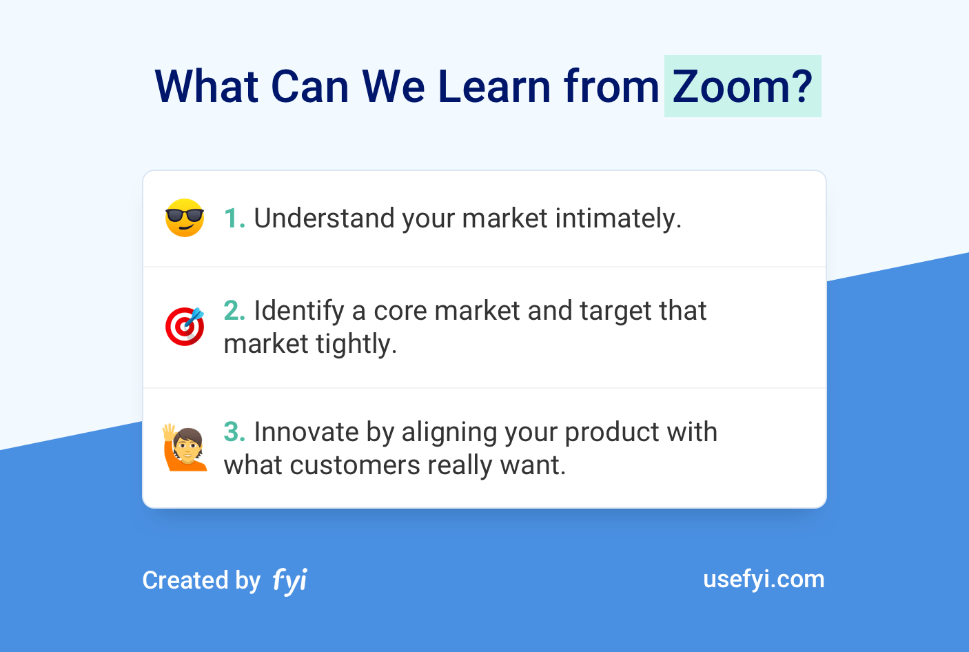 Zoom learnings