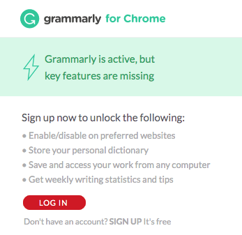 why is the free grammarly edition not working