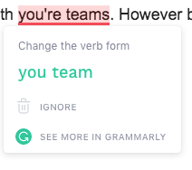 Grammarly typo