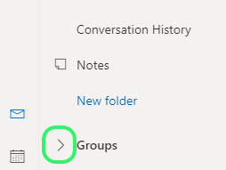 Office 365 Groups menu
