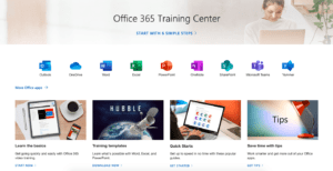 office 365 training homepage