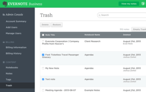 evernote trash screenshot