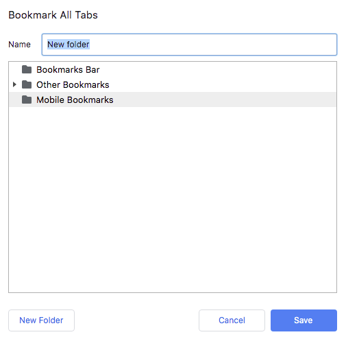 bookmark all tabs dialog box