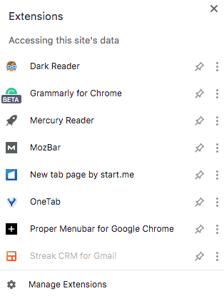 Chrome-extensies voorbeeldlijst