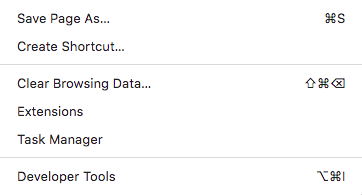 where is the tools menu in chrome for mac