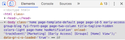 chrome developer tools elements tab