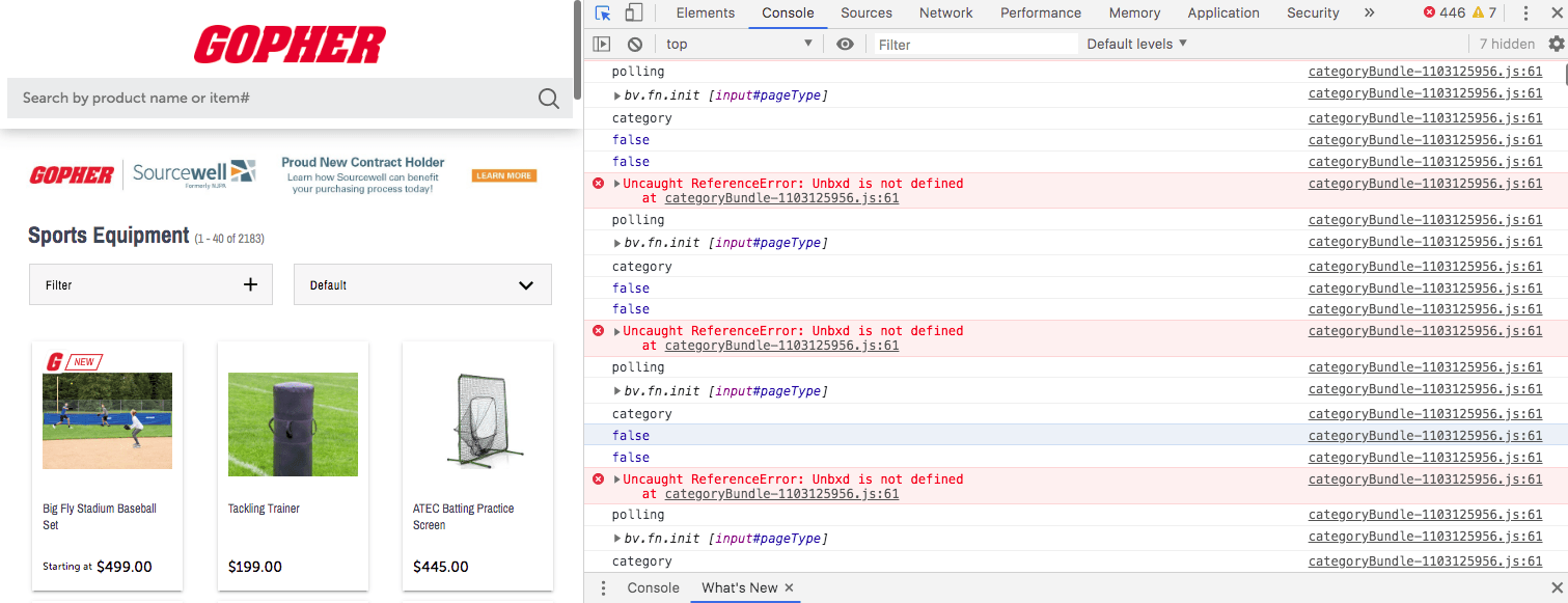 website errors example