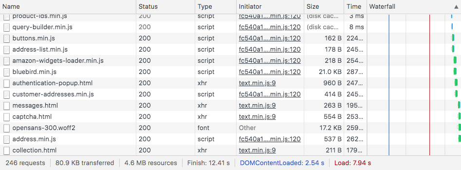 developer tools events example