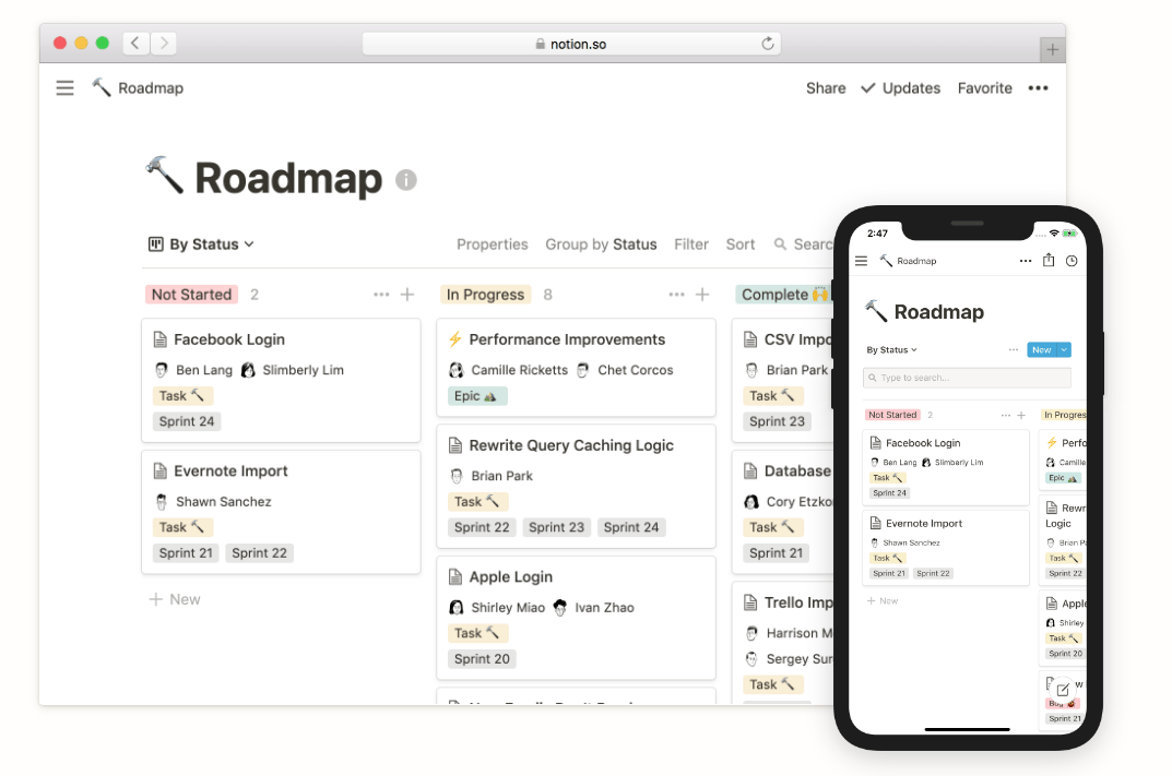 notion user interface