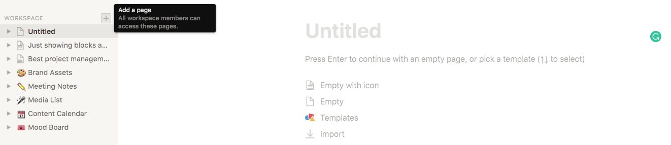 notion interface