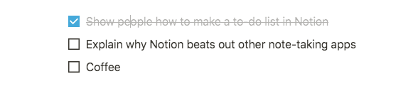 notion checklist