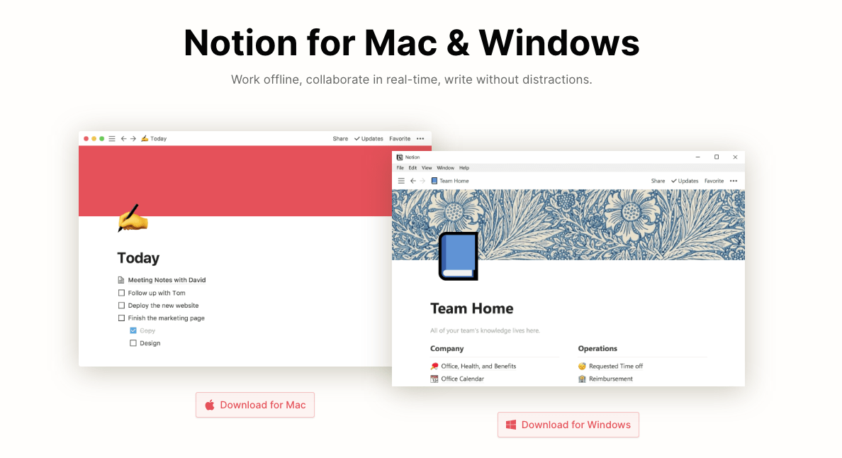 Notion Desktop App for Mac & Windows