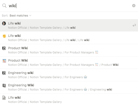 notion wiki options