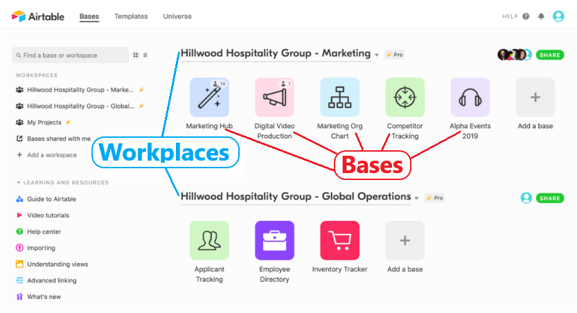 Bases Workspaces2