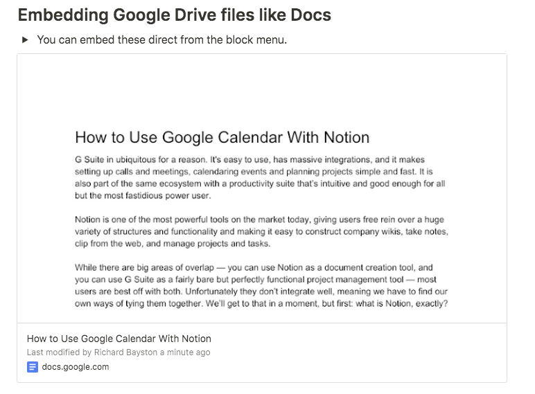 notion embed google docs