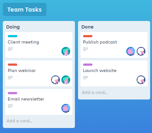 Trello user interface