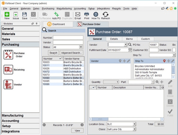 fishbowl inventory management pricing