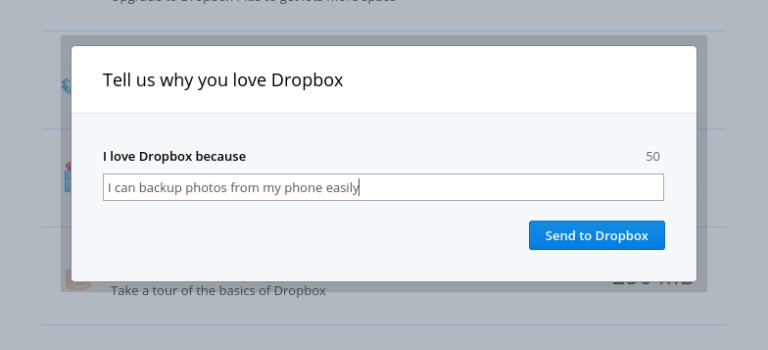 dropbox sign in how many gb