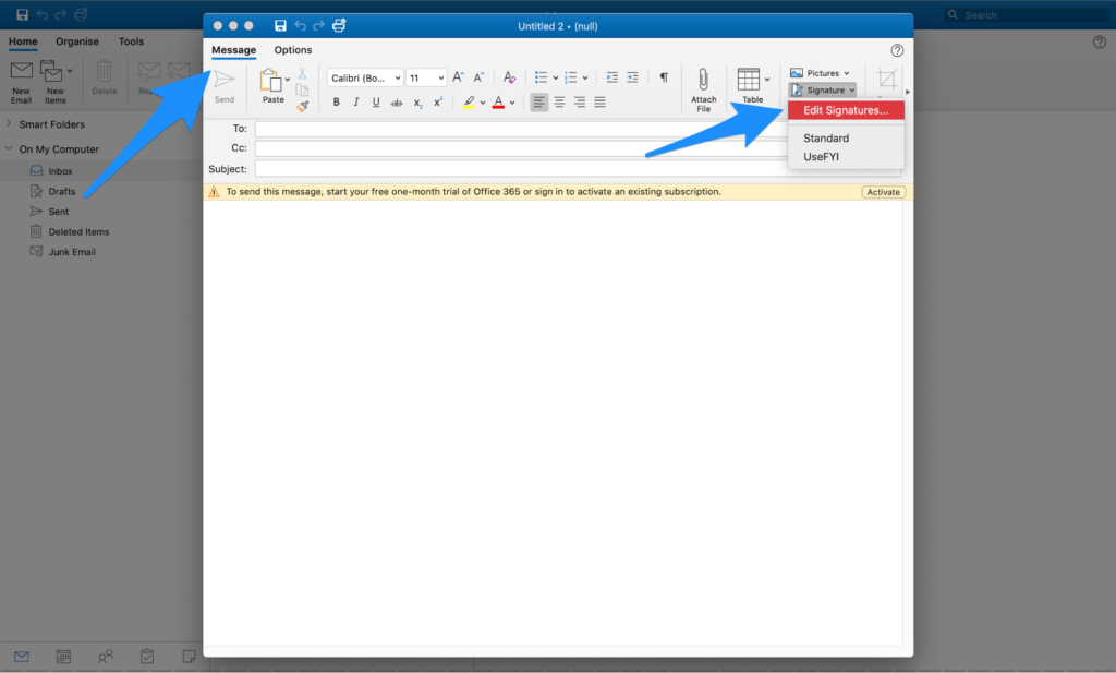 add a decorative line to signature in outlook 2011 for mac